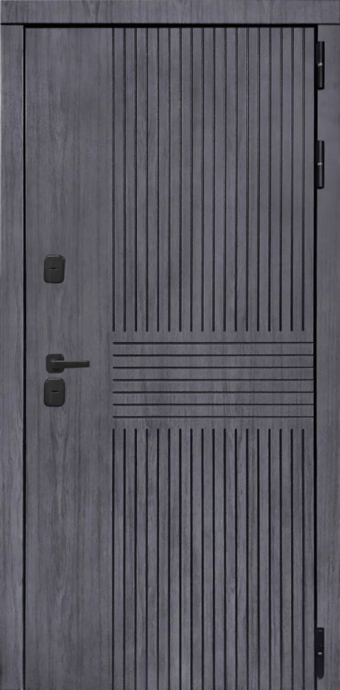 Входная дверь ДвериПРО Берген Без фрезеровки Дуб пацифик горизонт DPRO228218 внешняя сторона